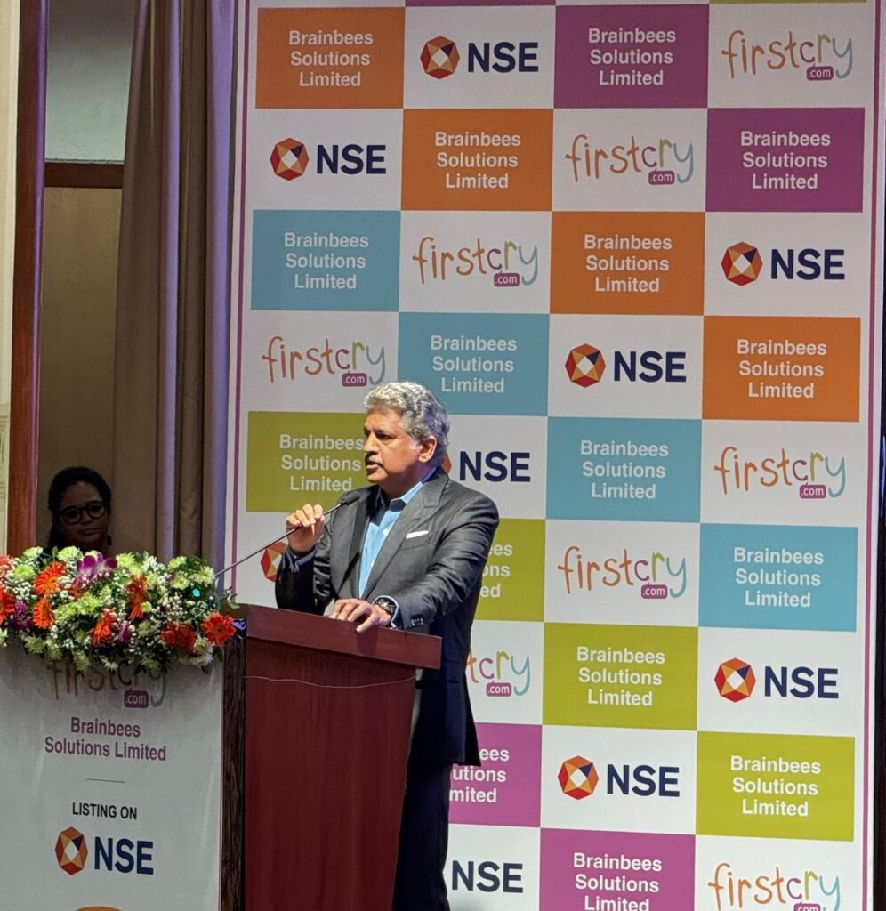 Mr. Anand Mahindra at the First Cry listing ceremony