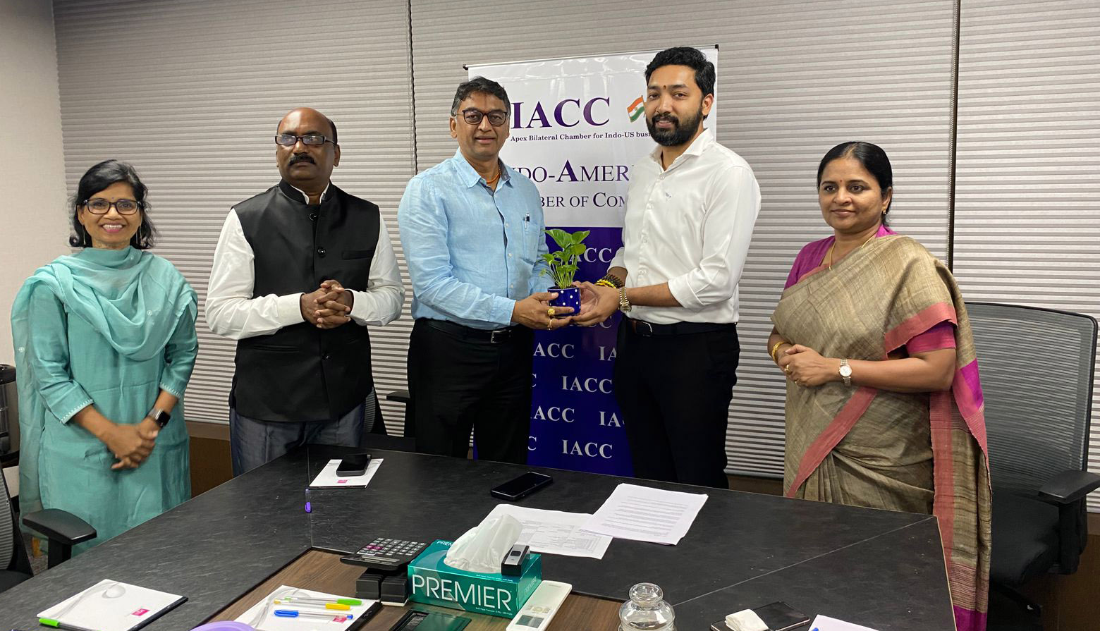 AVINASH CHUKKAPALLI SEEN TAKING OVER CHARGE AS NEW CHAIRMAN OF IACC TG AND AP CHAPTER. ASLO SEEN IS SRIKANTH BADIGA AND OTHER MEMBERS OF IACC 