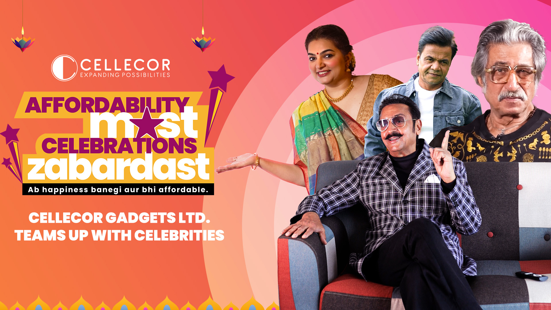 Cellecor Gadgets Limited teams up with Shakti Kapoor, Rajpal Yadav, Gulshan Grover and Sneha Dixit Mehra for a Festive Smart TV Extravaganza!