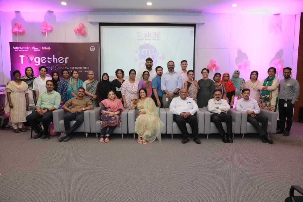 During the the breast cancer surviviors at the Survivors Meet organized by Aster Medcity, in commemoration of World Breast Cancer Awareness Month