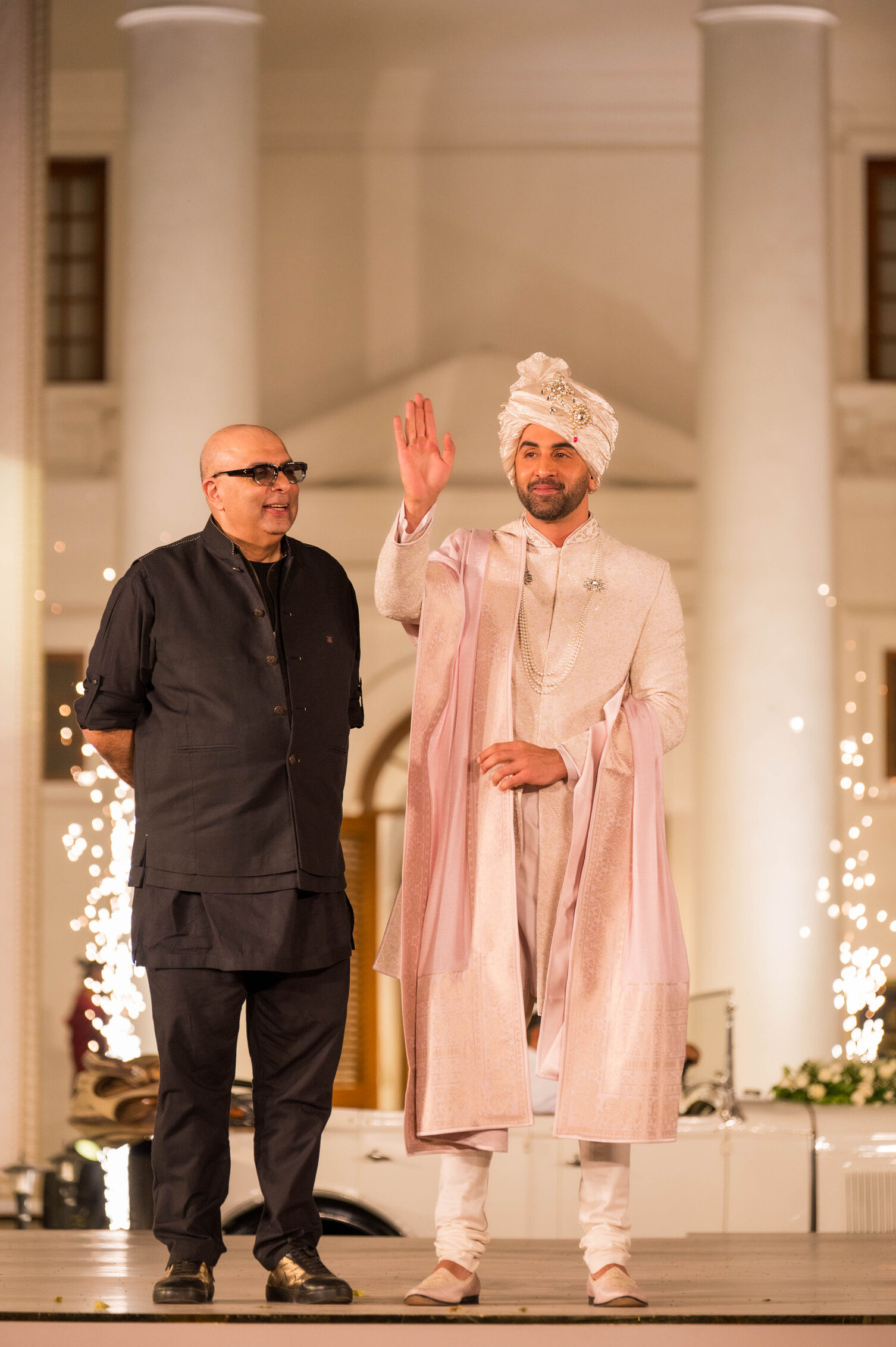 Ranbir and Tarun Tahiliani on the ramp showcasing the latest wedding collection by Tasva