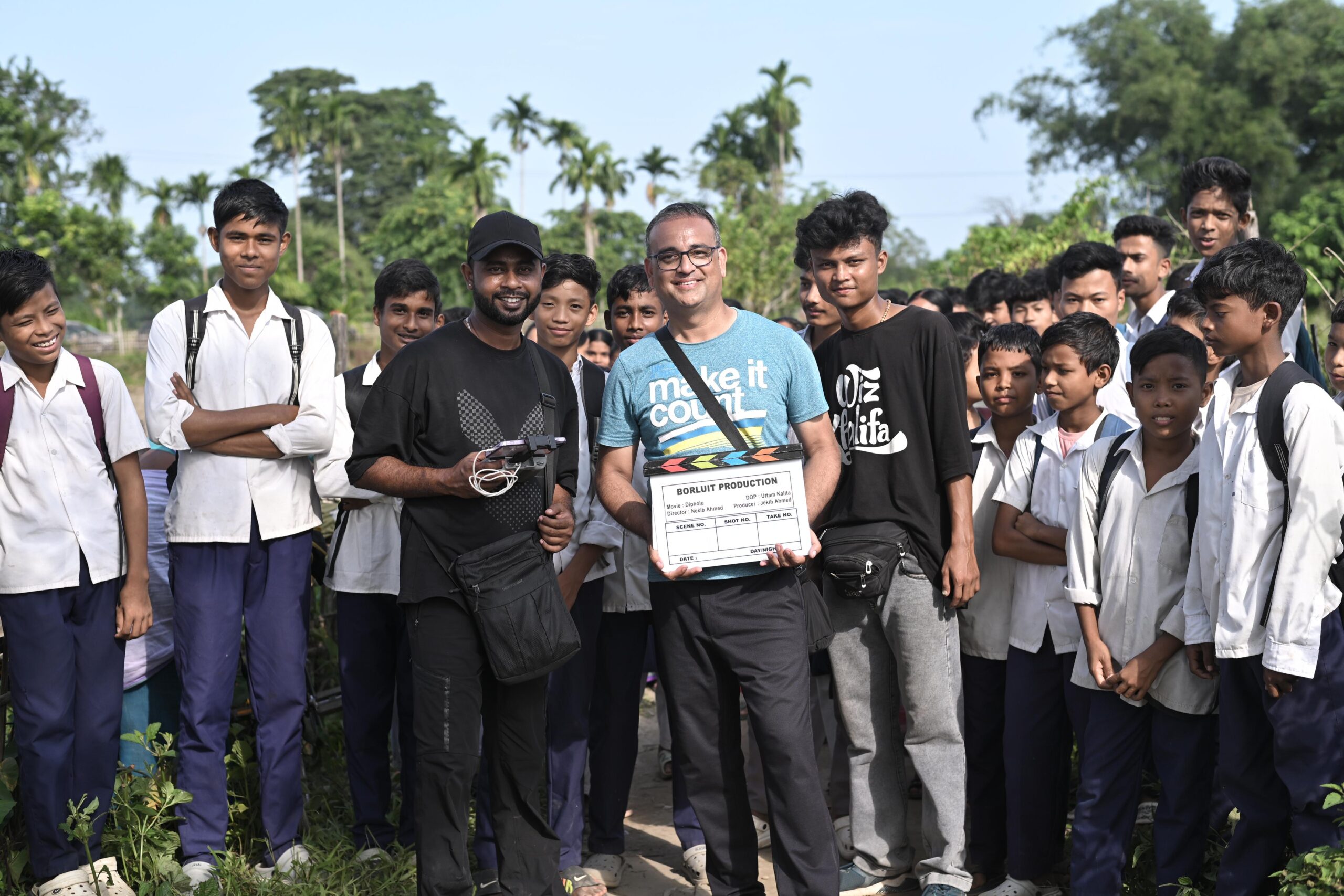 Team Dipholu at the shooting location of the film