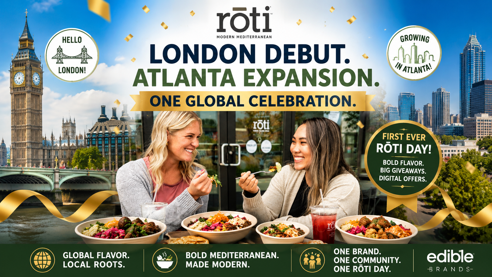 Rōti Modern Mediterranean Debuts in London, Expands in Atlanta with First Global Rōti Day