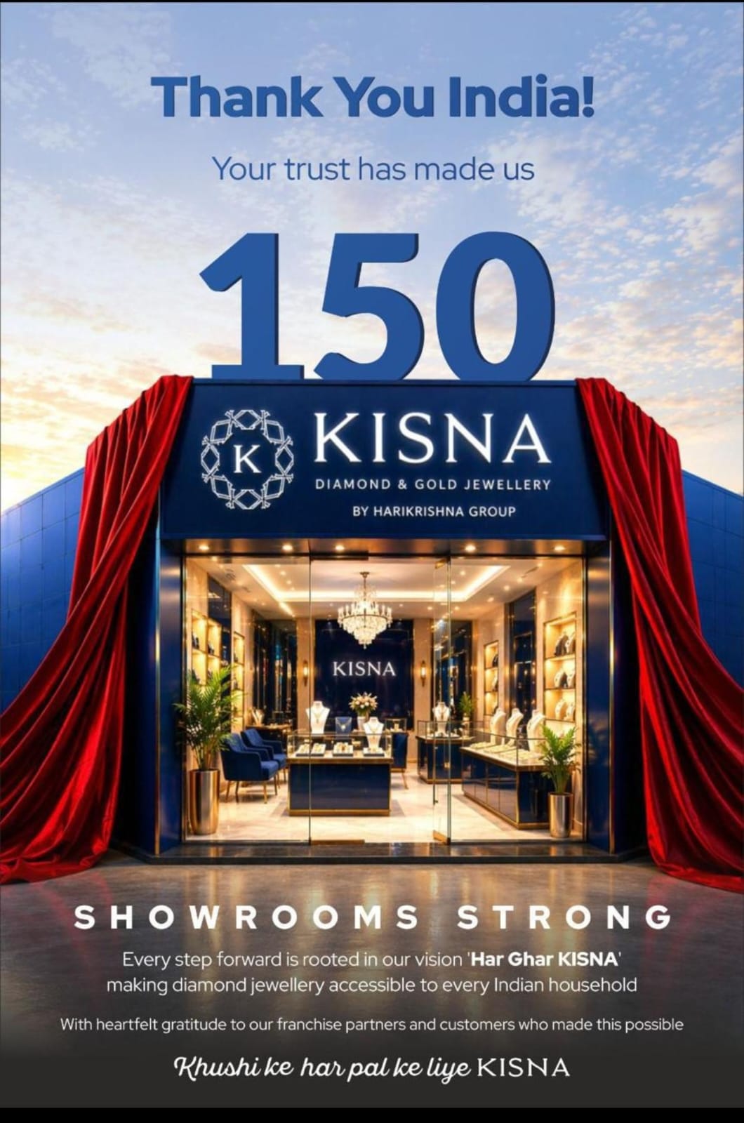 KISNA Diamond and Gold Jewellery crosses 150 exclusive showrooms on Akshaya Tritiya; sets sights on 200 by Diwali 2026