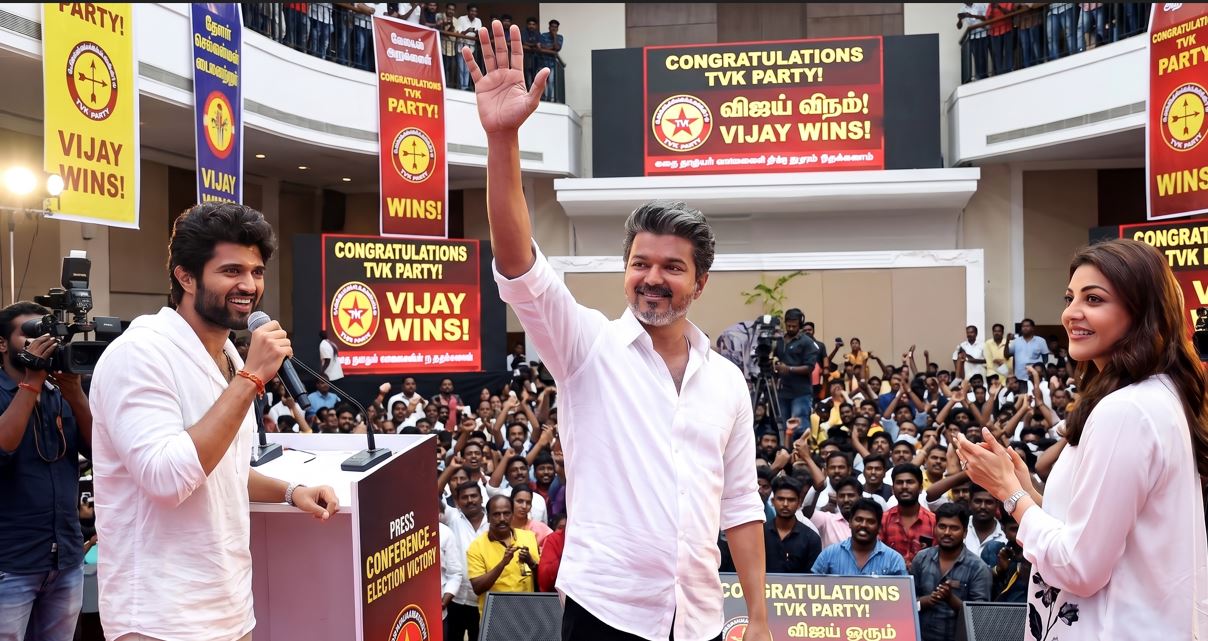 Vijay Hailed as ‘Jana Nayagan’ as TVK Leads; Celebrities Applaud Historic Surge!