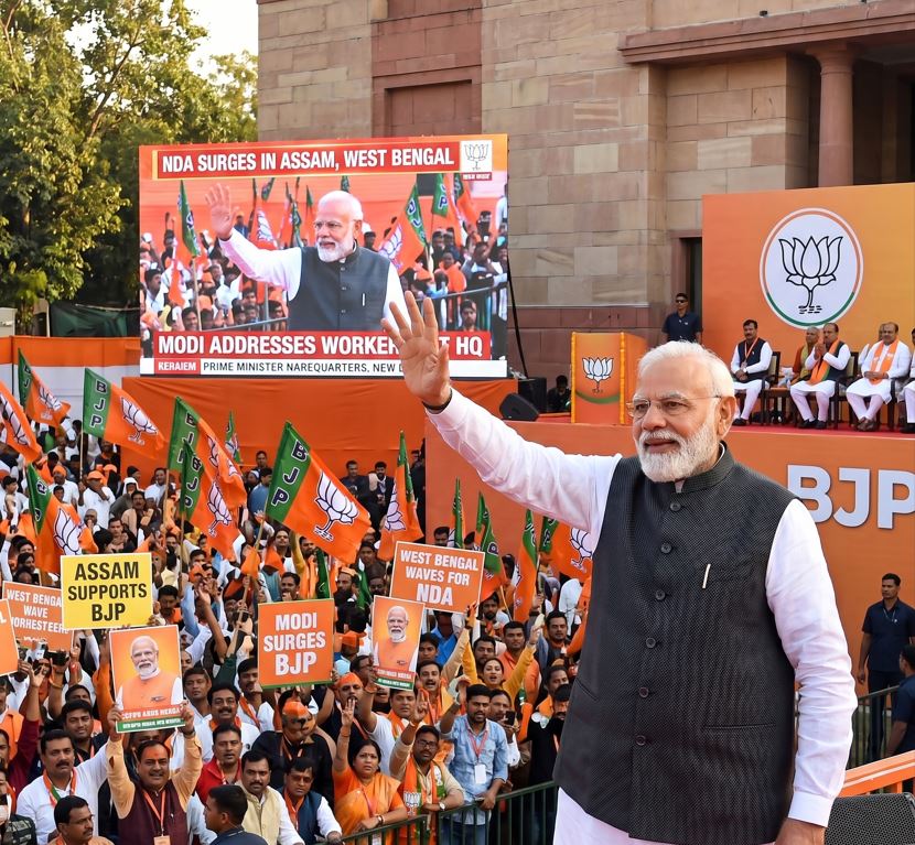 PM Modi to Address BJP Workers as NDA Gains Ground in Assam, West Bengal!
